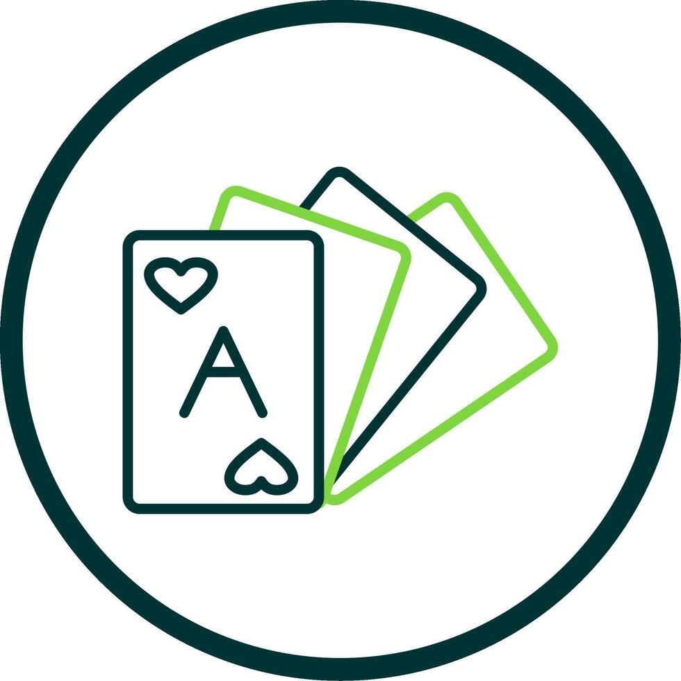 Card Deck Line Circle Icon Design vector