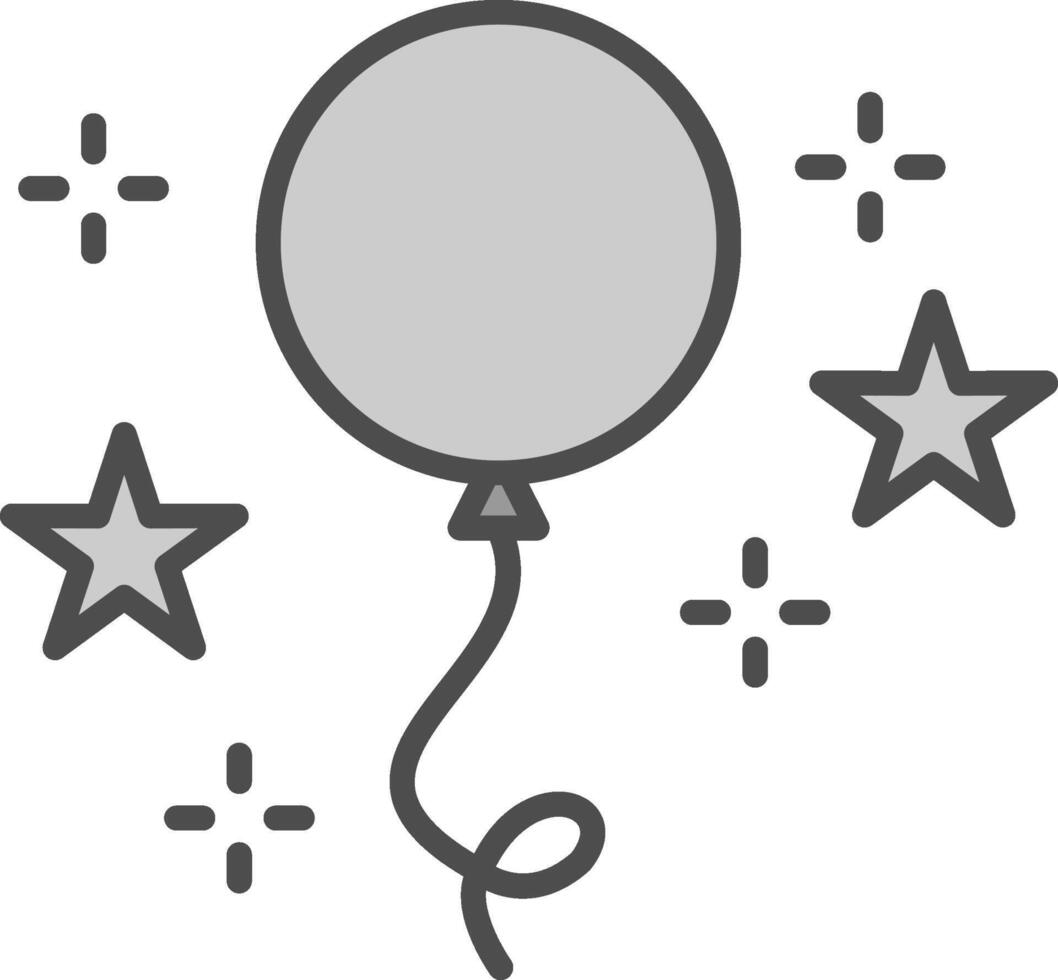 Balloons Line Filled Greyscale Icon Design vector