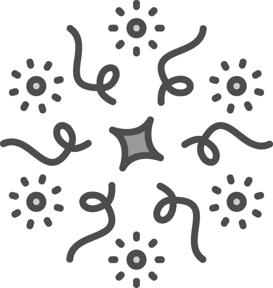 Firework Line Filled Greyscale Icon Design vector