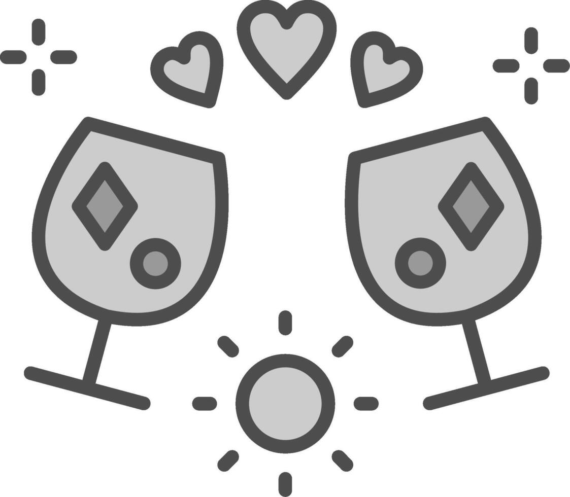 Brindis Line Filled Greyscale Icon Design vector