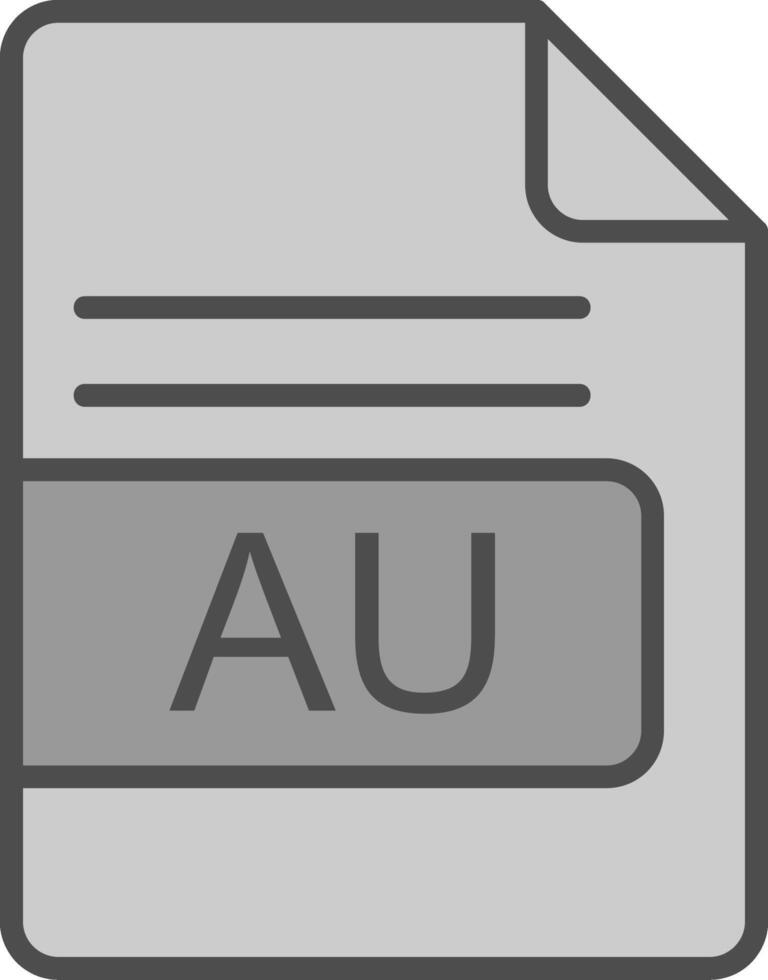 AU File Format Line Filled Greyscale Icon Design vector