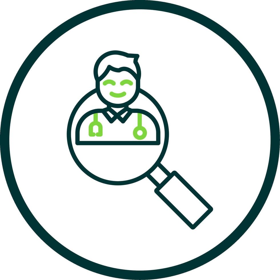 Doctor Serach Line Circle Icon Design vector