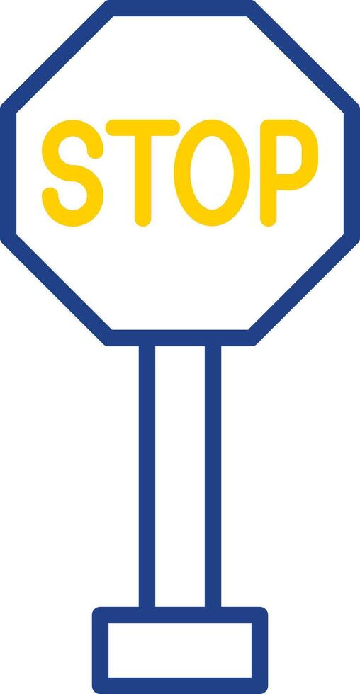 Stop Sign Line Two Colour Icon Design vector