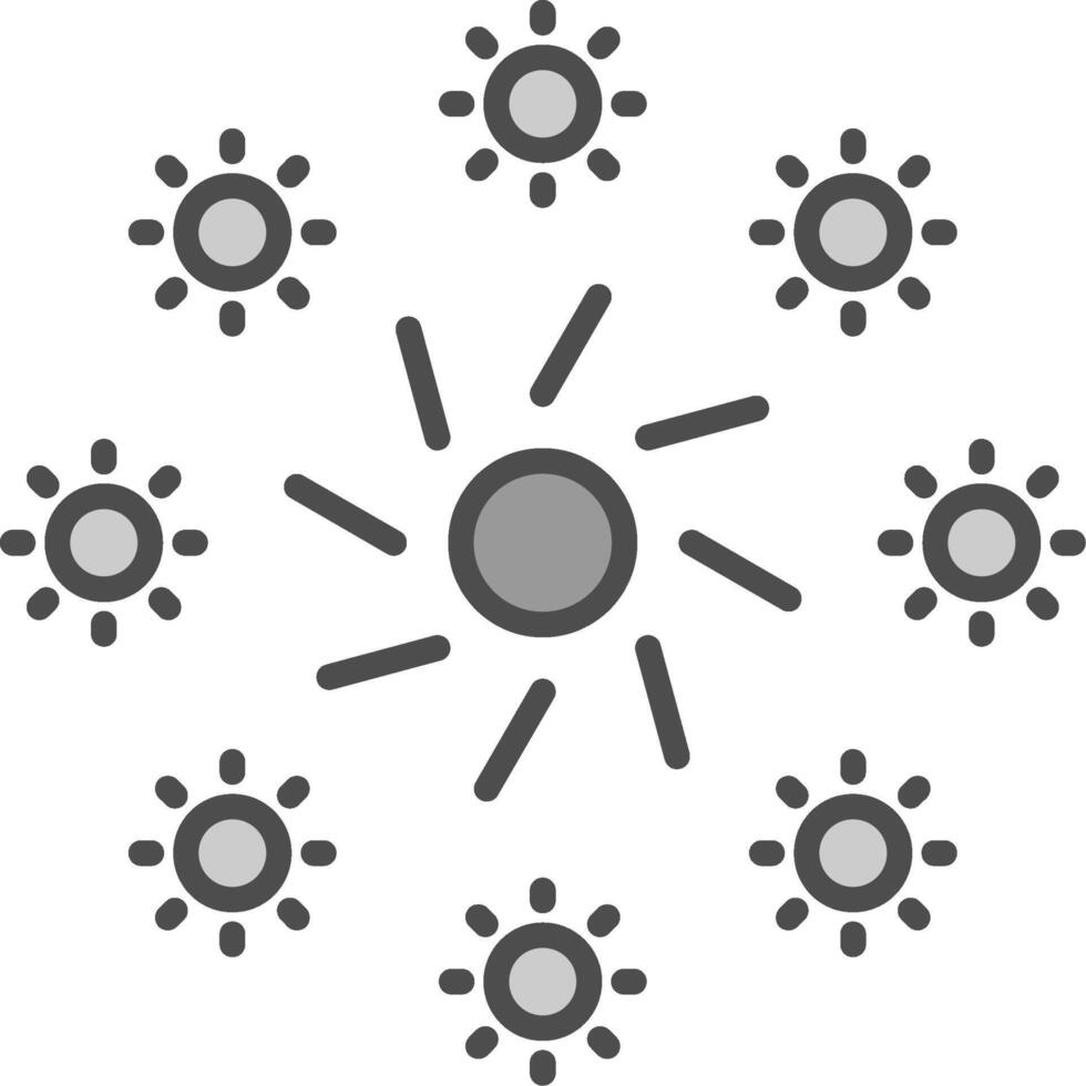 Firework Line Filled Greyscale Icon Design vector