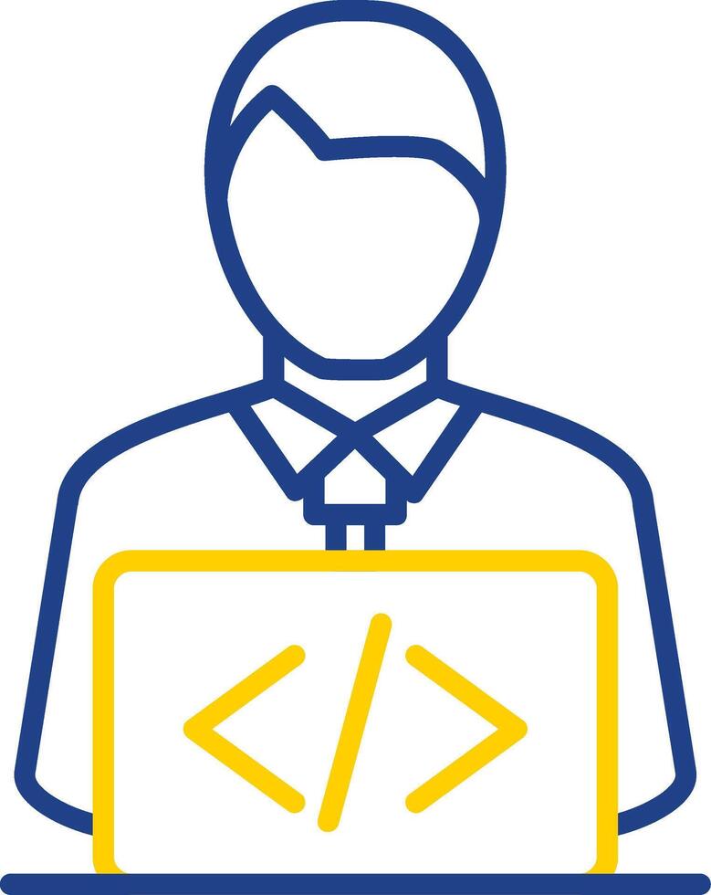 Developer Line Two Colour Icon Design vector