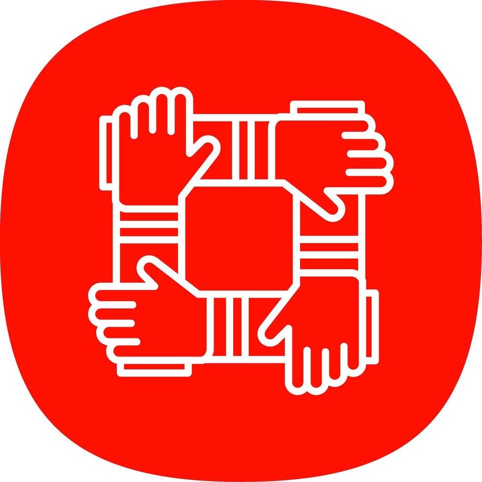 Collaboration Line Curve Icon Design vector