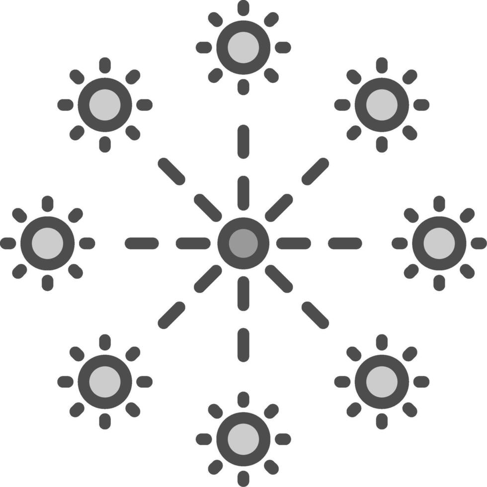 Firework Line Filled Greyscale Icon Design vector