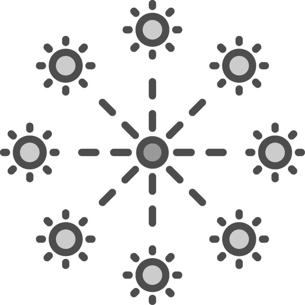 Firework Line Filled Greyscale Icon Design vector