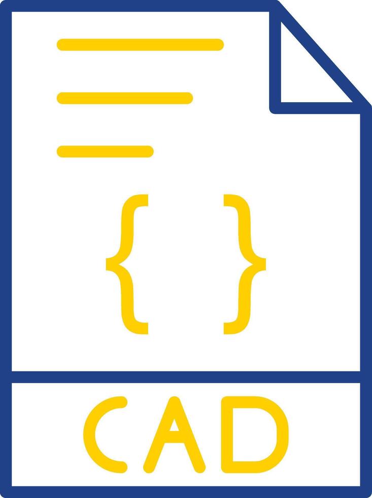 CAD Line Two Colour Icon Design vector
