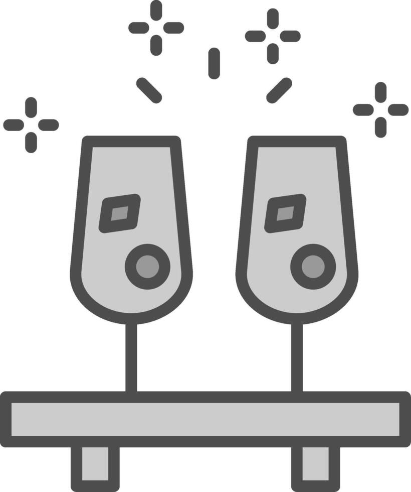 Drinks Line Filled Greyscale Icon Design vector