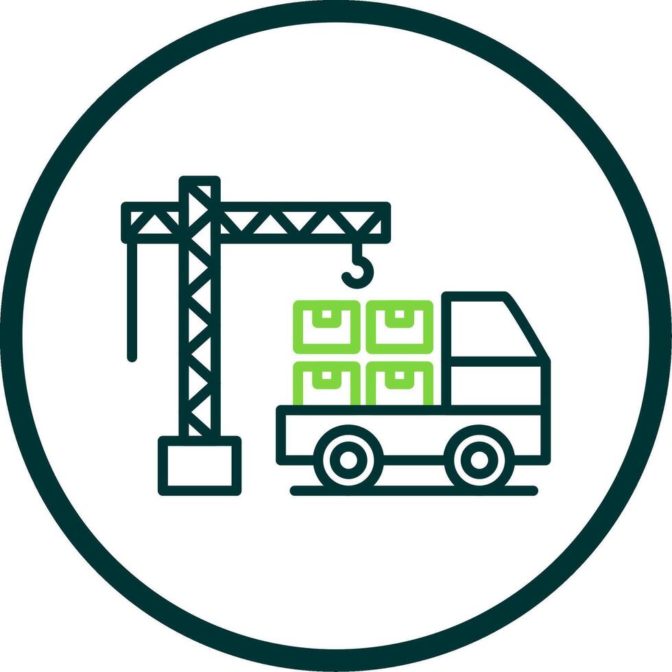 Loader Work Line Circle Icon Design vector