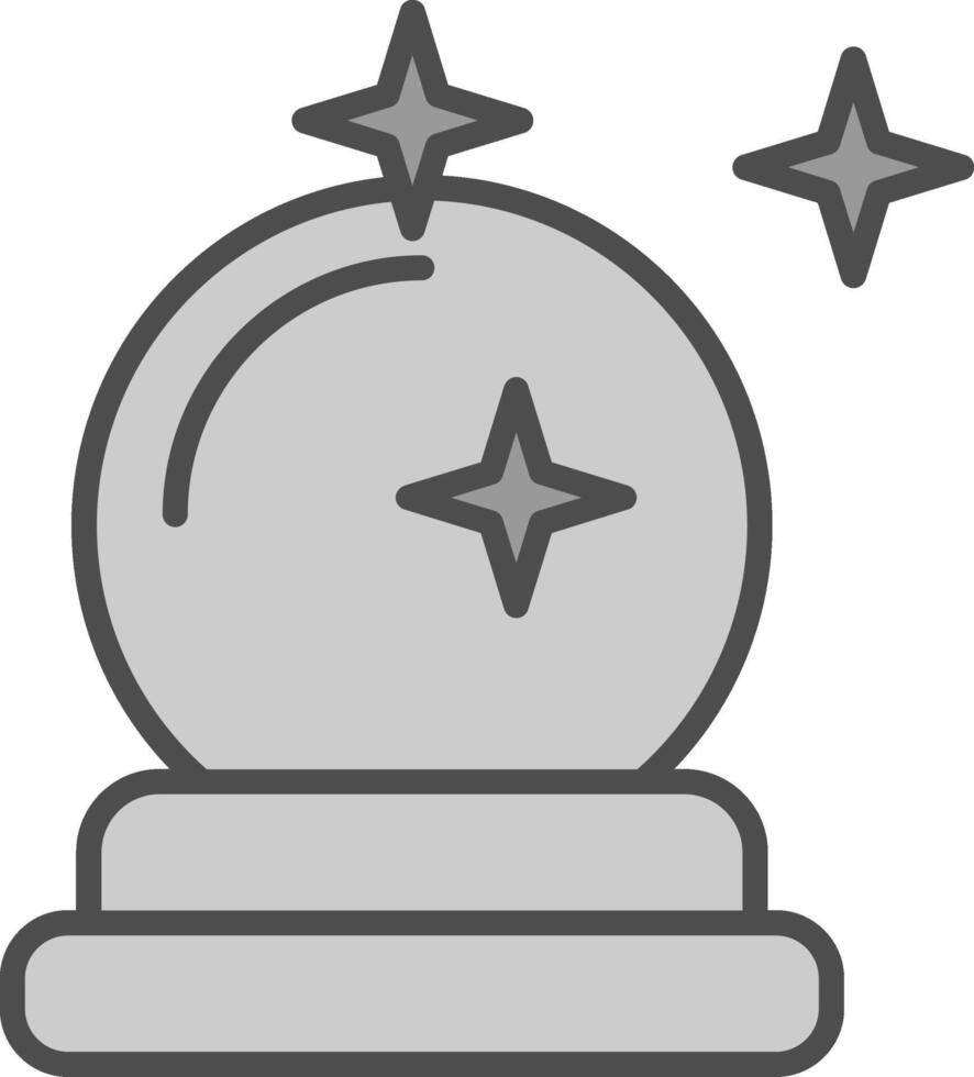 Crystal Ball Line Filled Greyscale Icon Design vector