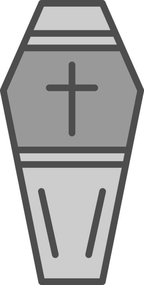 Coffin Line Filled Greyscale Icon Design vector