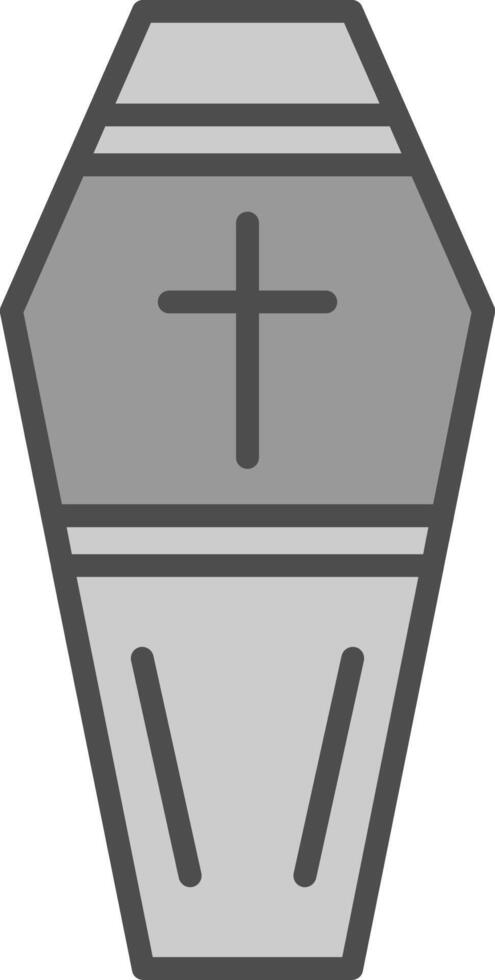 Coffin Line Filled Greyscale Icon Design vector