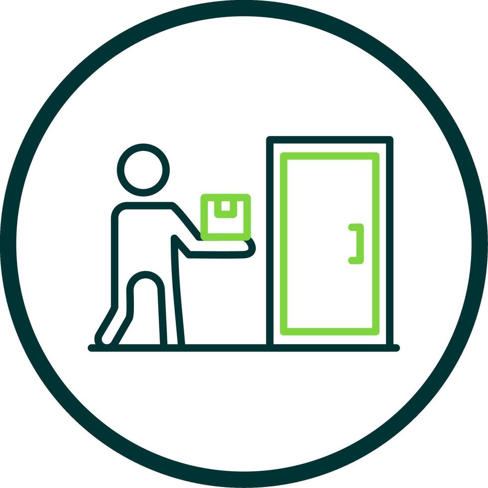 Door To Door Delivery Line Circle Icon Design vector
