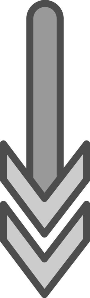 Down Line Filled Greyscale Icon Design vector
