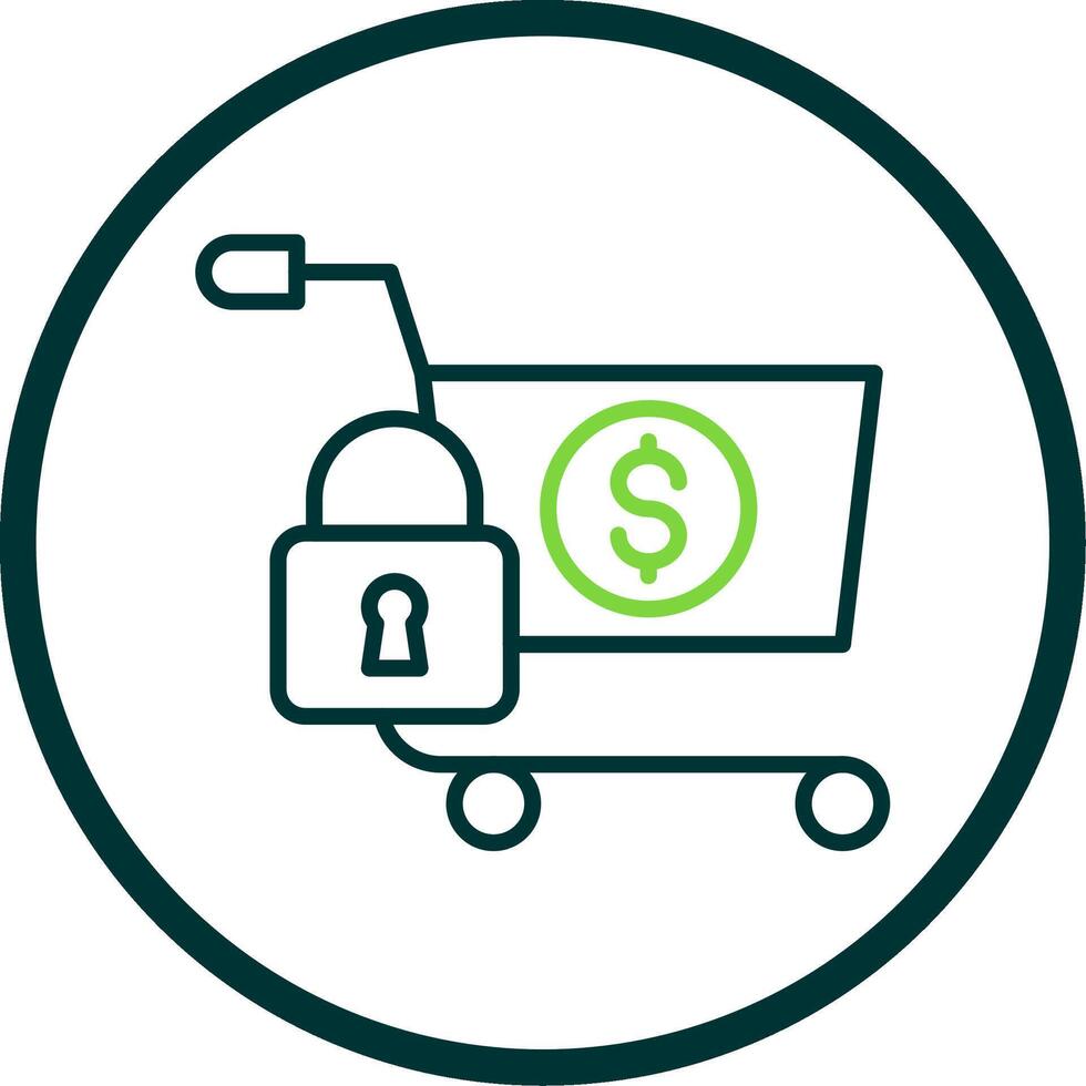 Secure OnLine Circle Multi Circle Shopping Line Circle Icon Design vector