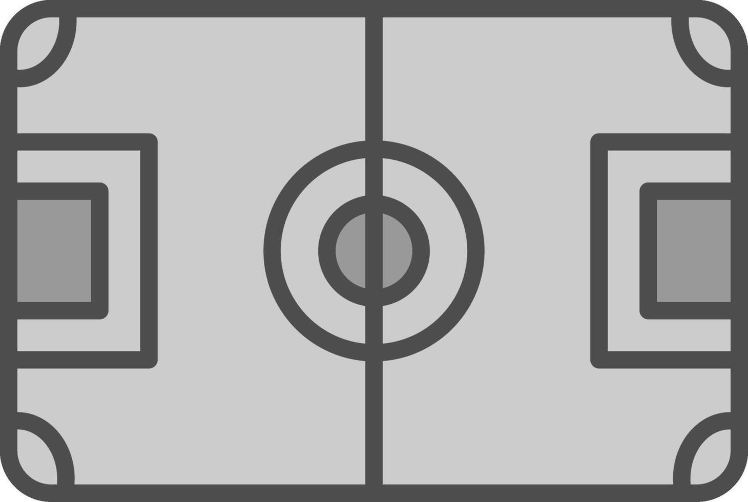 Football Field Line Filled Greyscale Icon Design vector