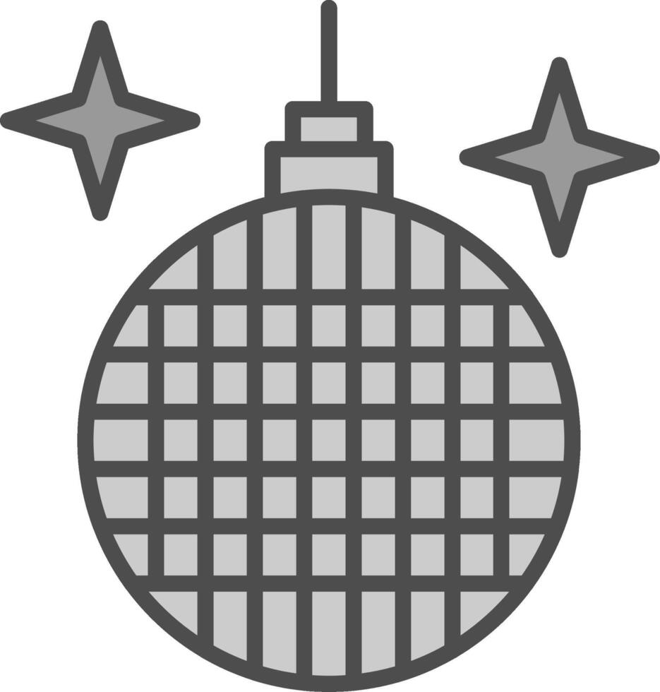 disco pelota línea lleno escala de grises icono diseño vector