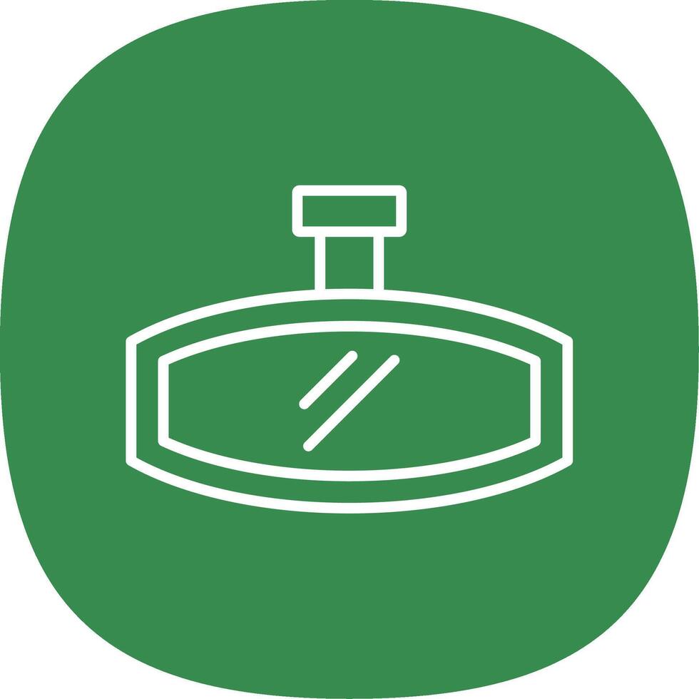 Rearview Mirror Line Curve Icon Design vector