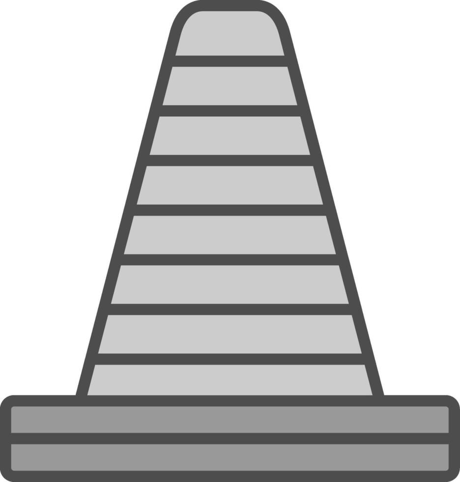 Traffic Cone Line Filled Greyscale Icon Design vector