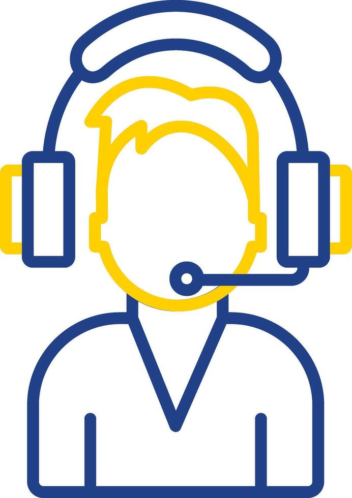 Support Admin Line Two Colour Icon Design vector