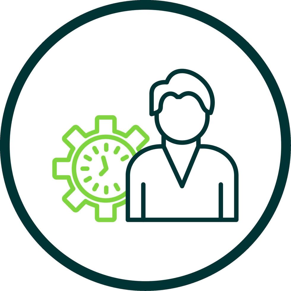 Working Hours Line Circle Icon Design vector