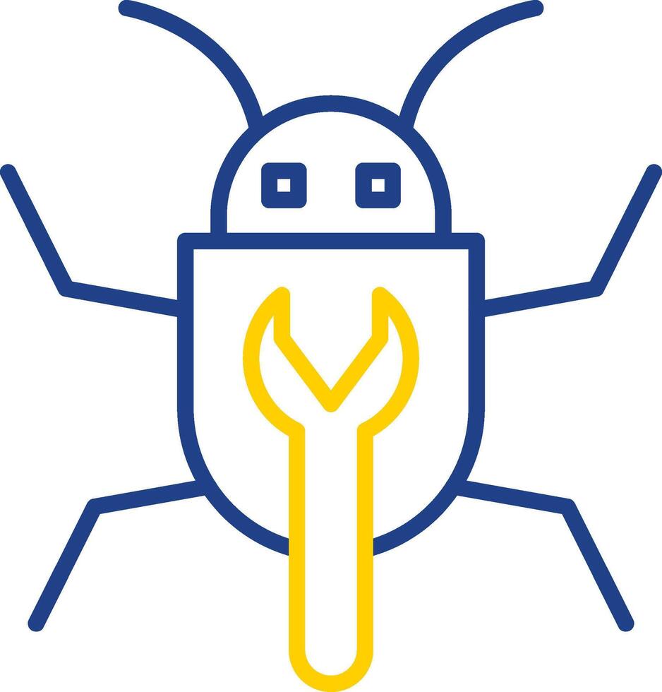 Bug Fixing Line Two Colour Icon Design vector