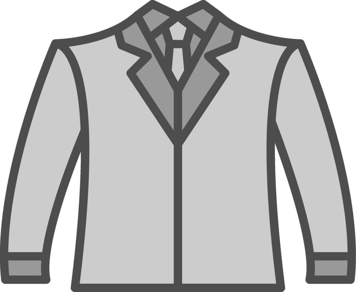 traje línea lleno escala de grises icono diseño vector