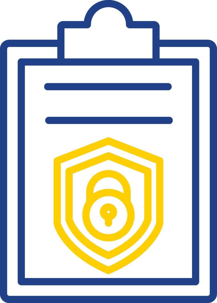 Security Report Line Two Colour Icon Design vector