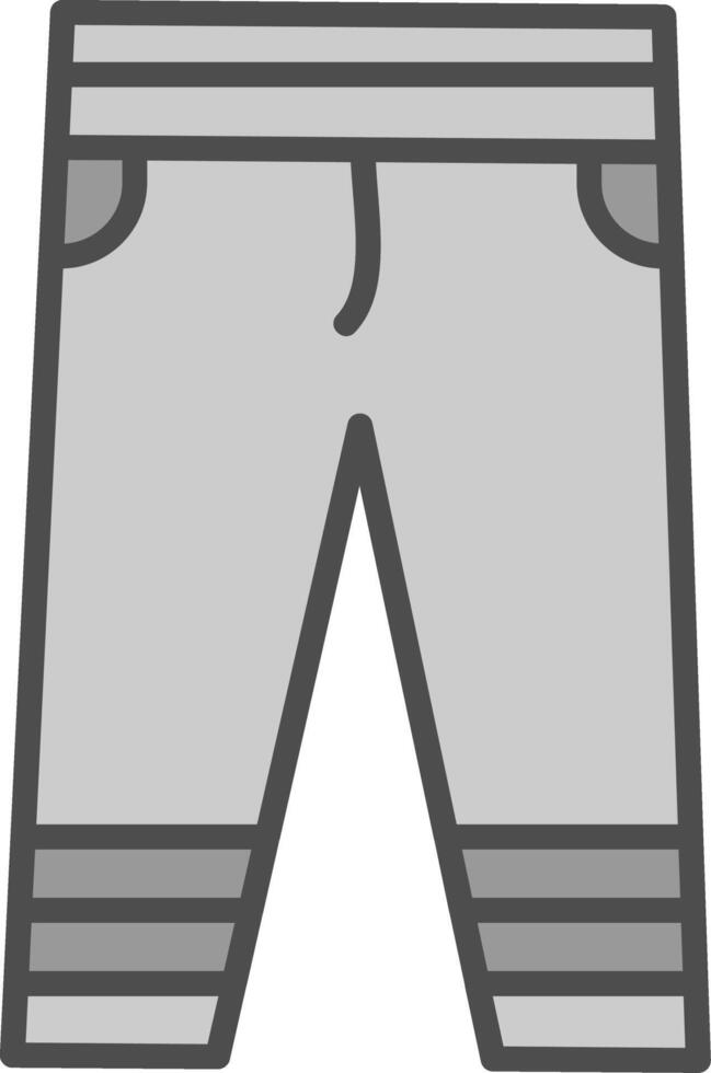 pantalones línea lleno escala de grises icono diseño vector