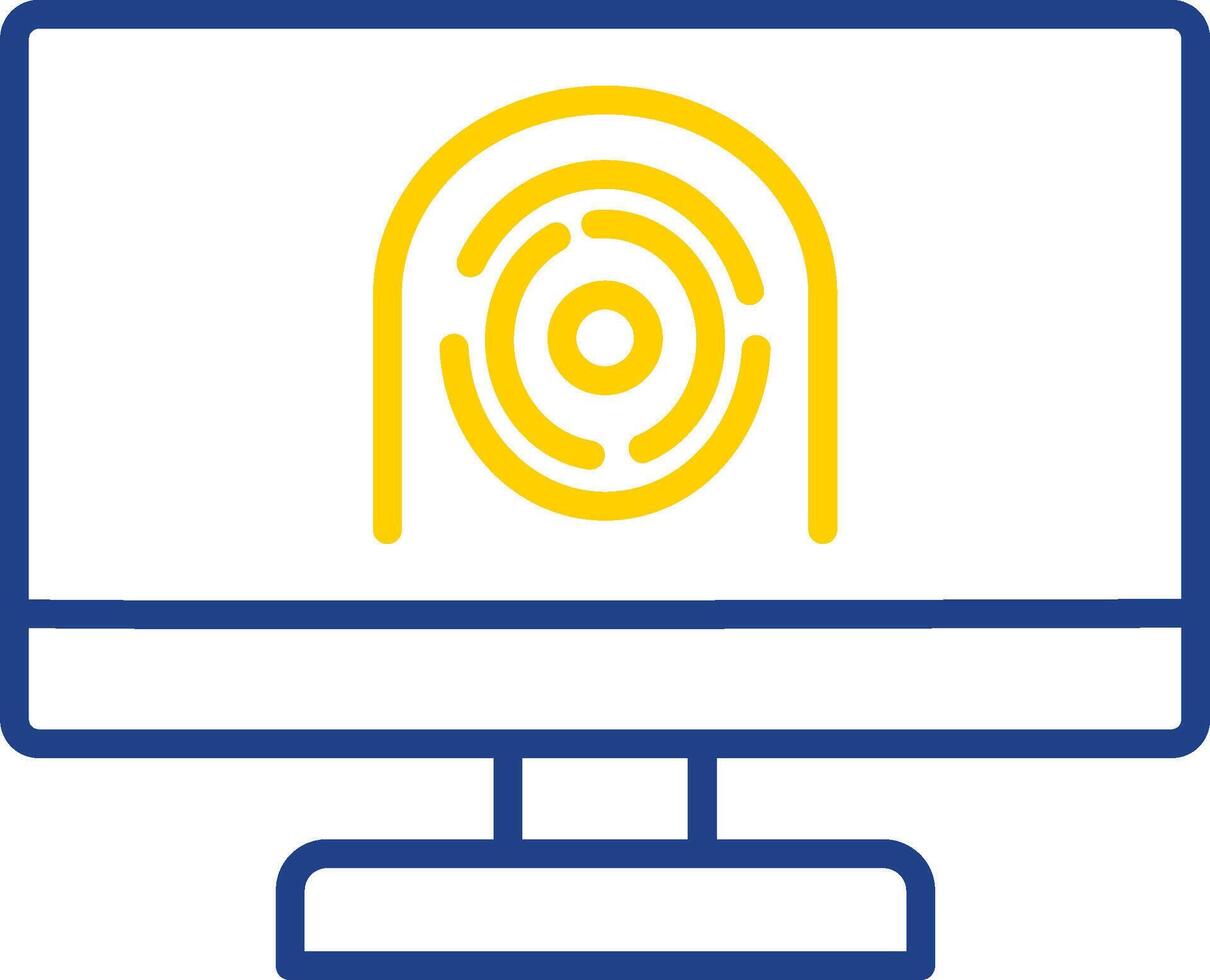 Security Computer Faceprint Line Two Colour Icon Design vector