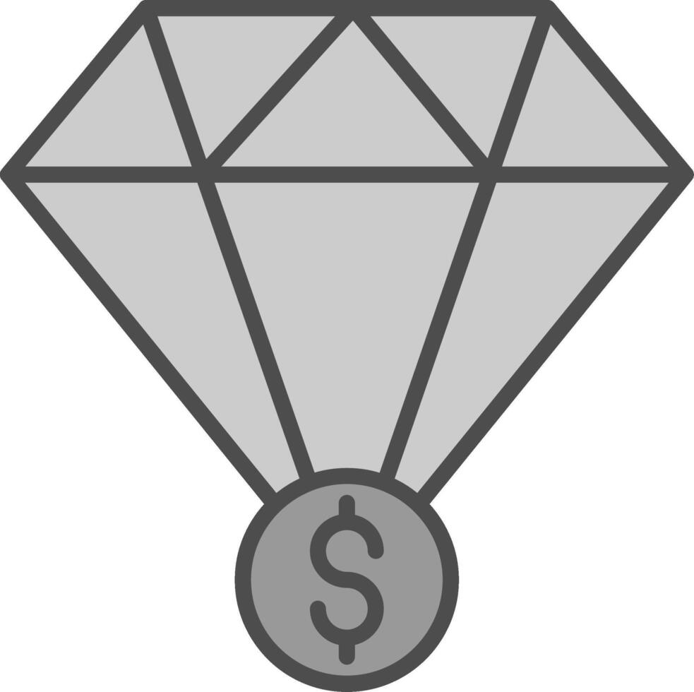 Value Line Filled Greyscale Icon Design vector