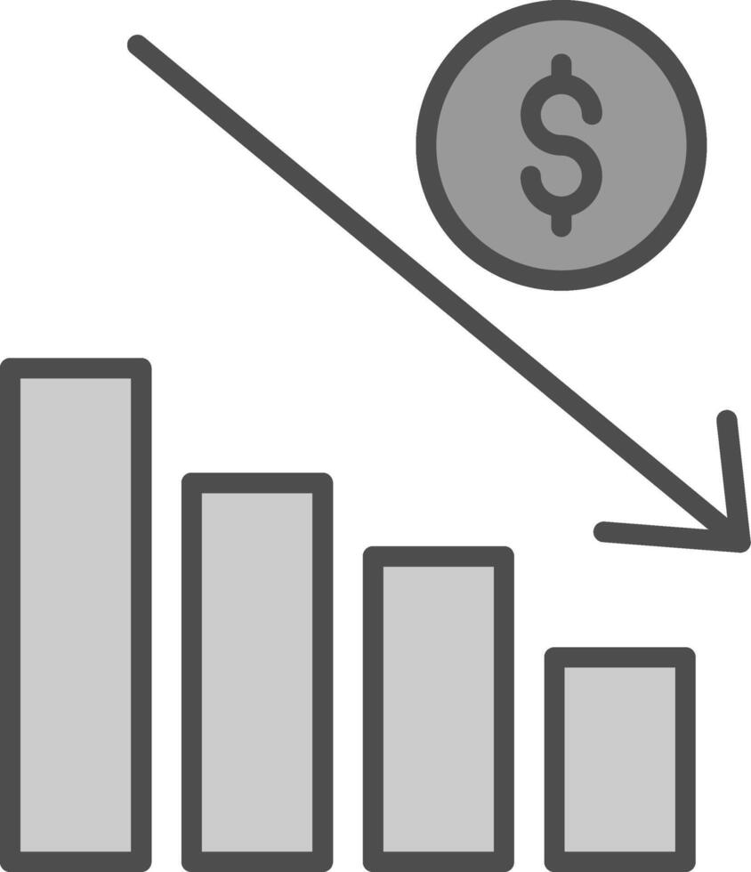 Losses Line Filled Greyscale Icon Design vector