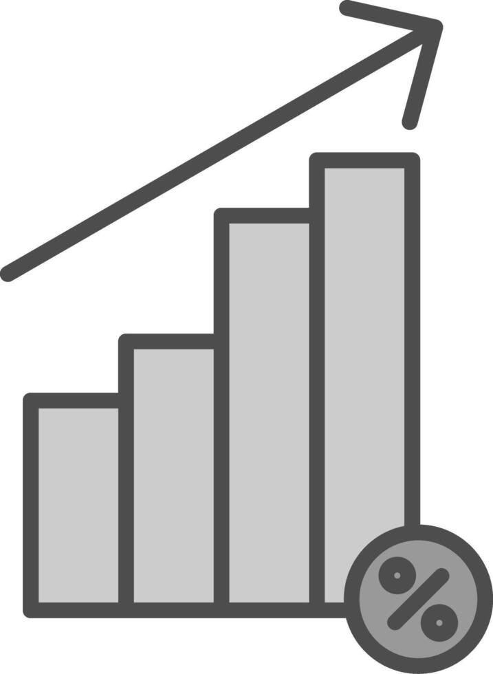 Interest Rate Line Filled Greyscale Icon Design vector