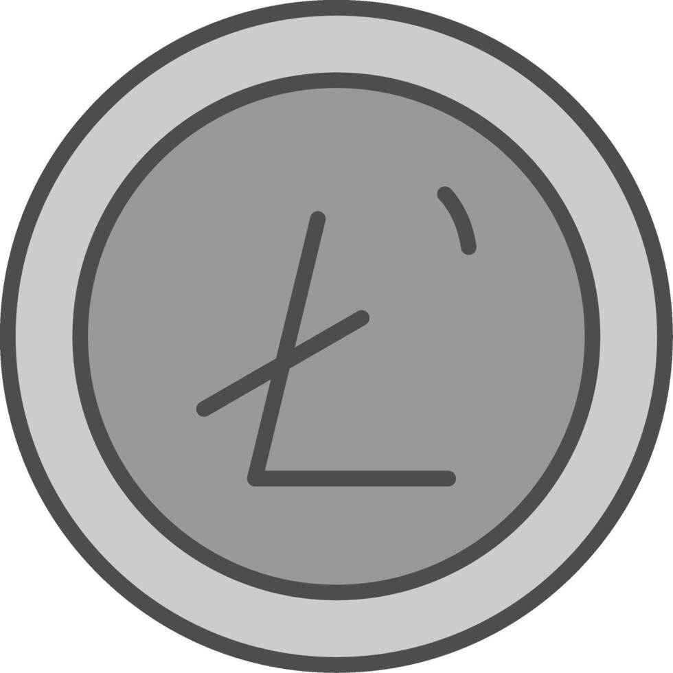 Litecoin Line Filled Greyscale Icon Design vector