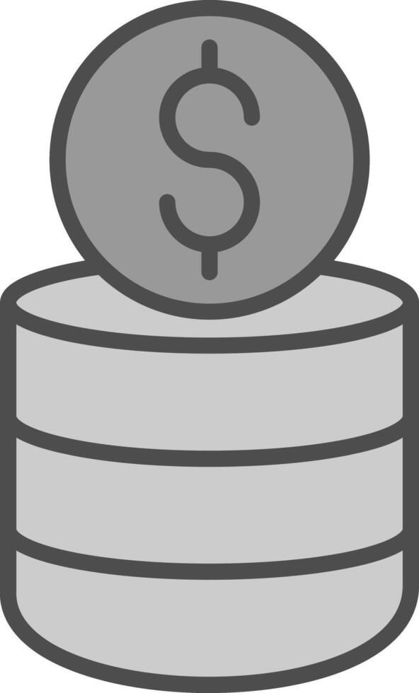 Coin Stack Line Filled Greyscale Icon Design vector
