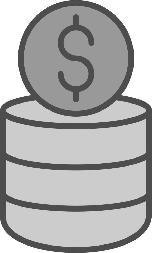 Coin Stack Line Filled Greyscale Icon Design vector