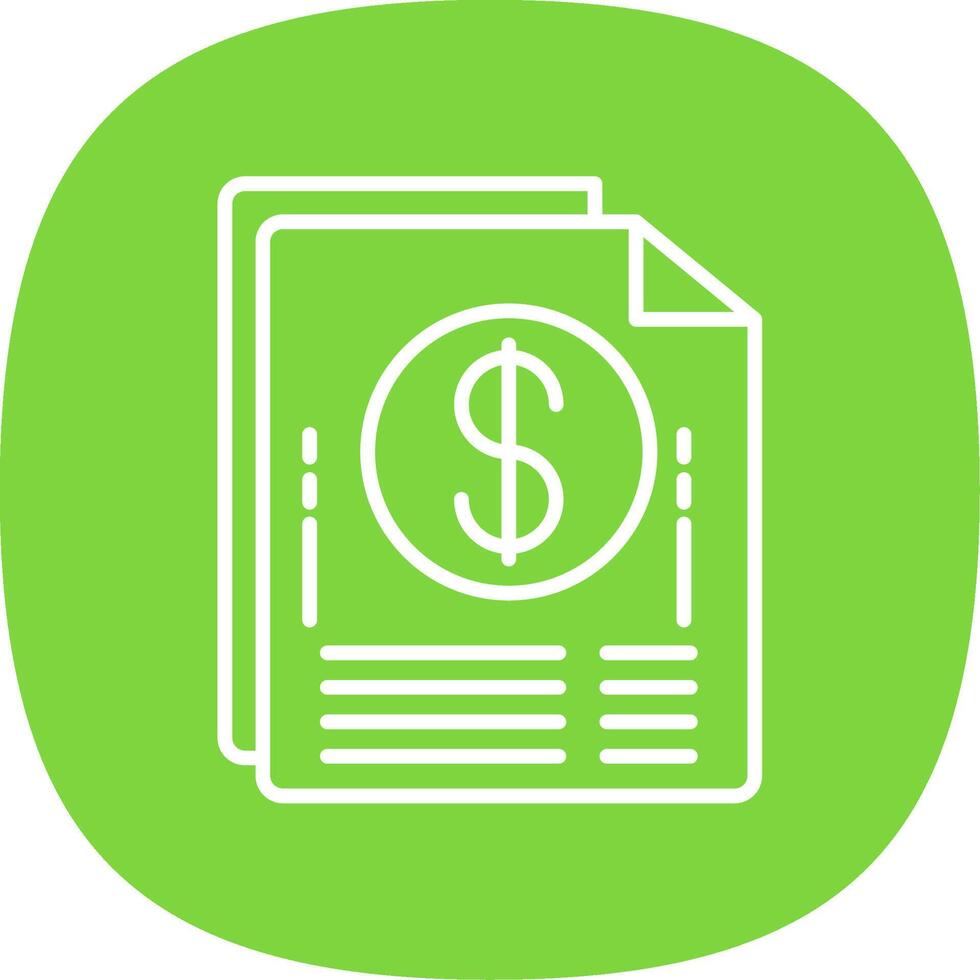 Paper Bills Line Curve Icon Design vector