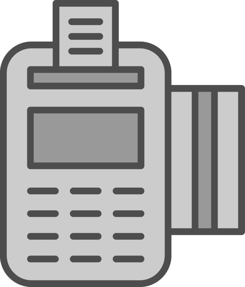 Pos Terminal Line Filled Greyscale Icon Design vector