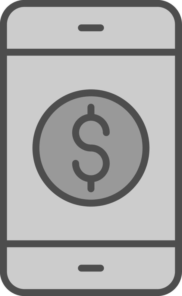 Mobile Banking Line Filled Greyscale Icon Design vector