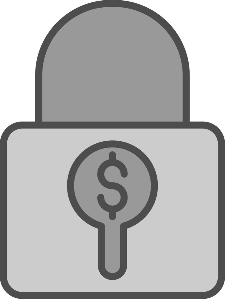 Locked Line Filled Greyscale Icon Design vector