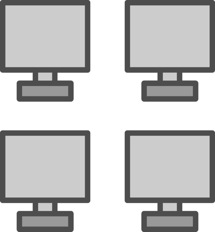 Monitors Line Filled Greyscale Icon Design vector