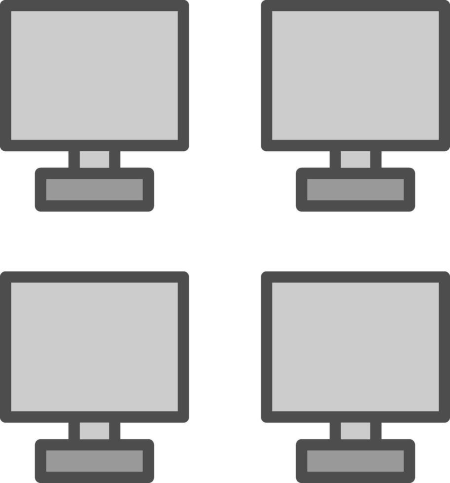 Monitors Line Filled Greyscale Icon Design vector