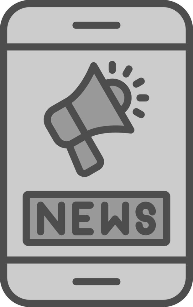 News Feed Line Filled Greyscale Icon Design vector
