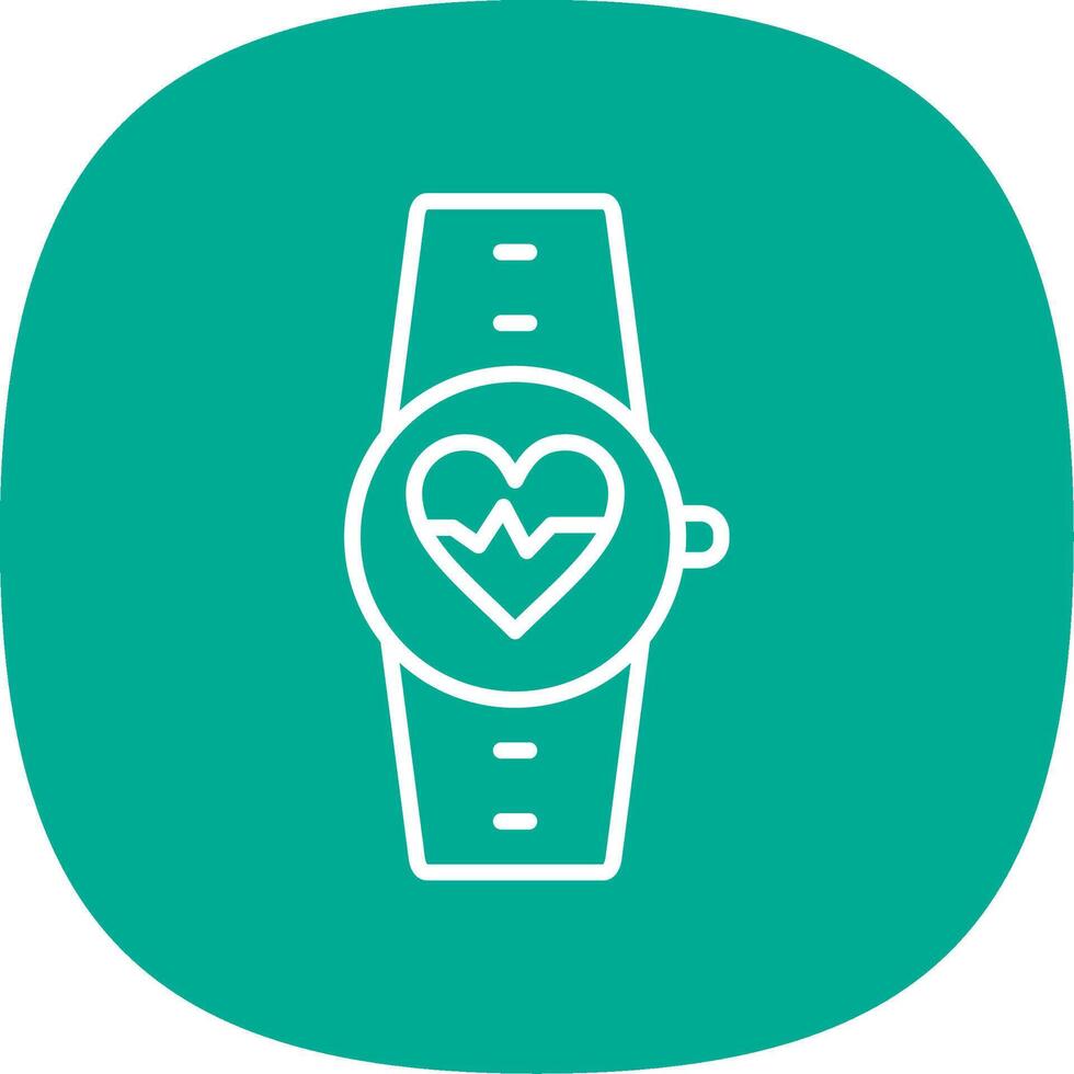Heart Rate Monitor Line Curve Icon Design vector