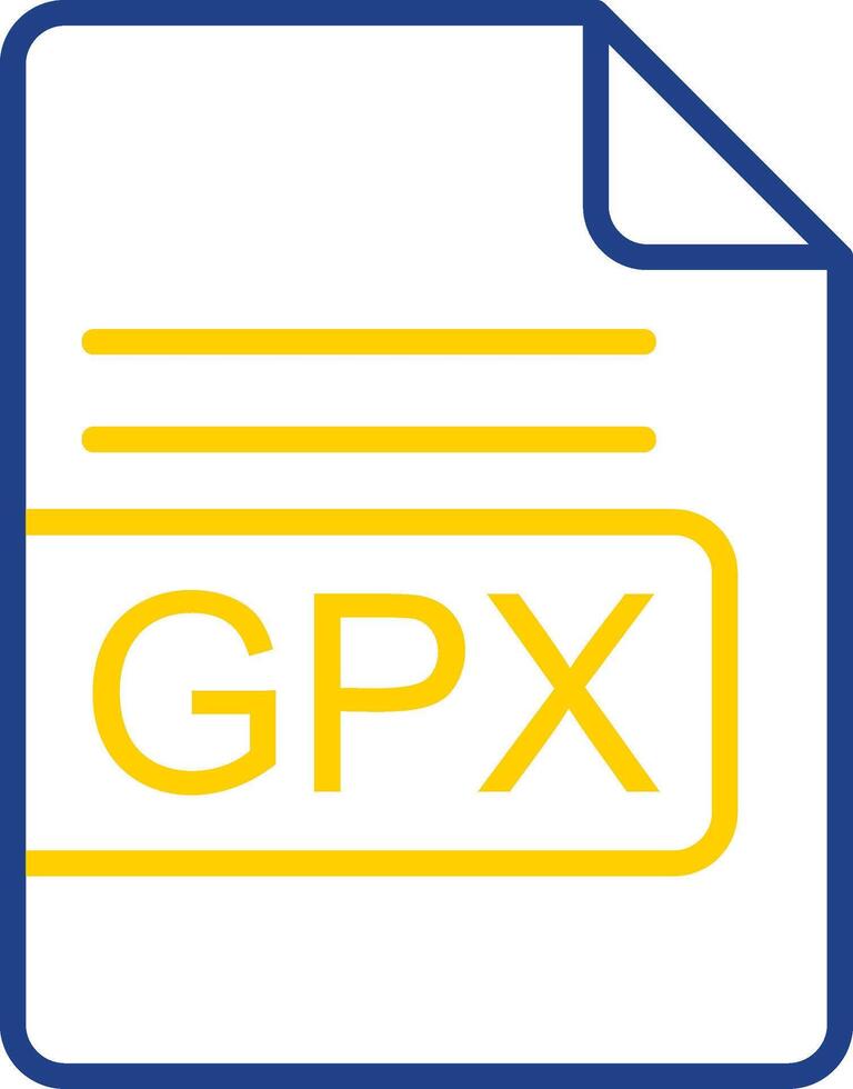 GPX File Format Line Two Colour Icon Design vector