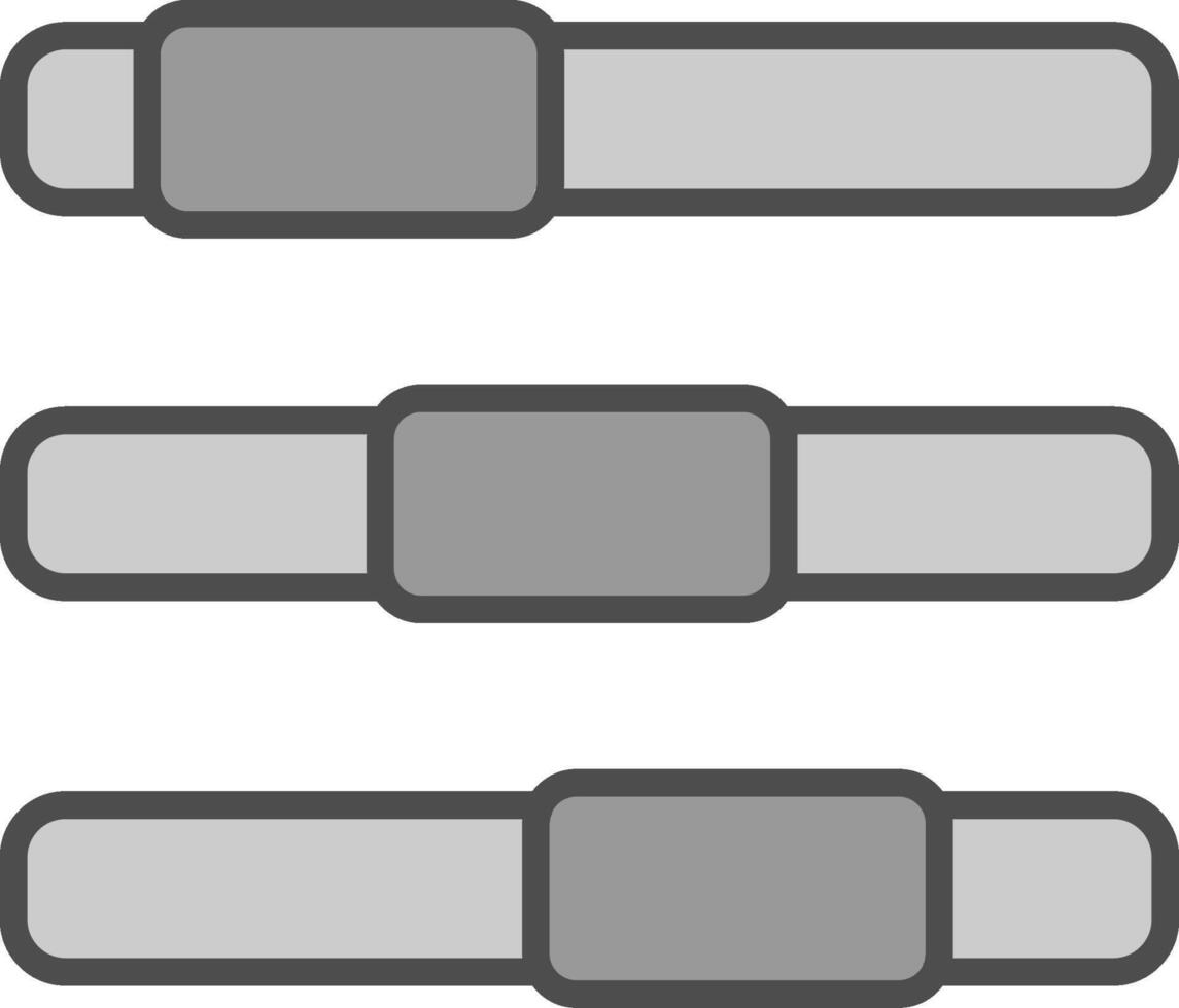 Progress Bar Line Filled Greyscale Icon Design vector