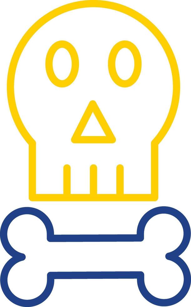 Skull Line Two Colour Icon Design vector