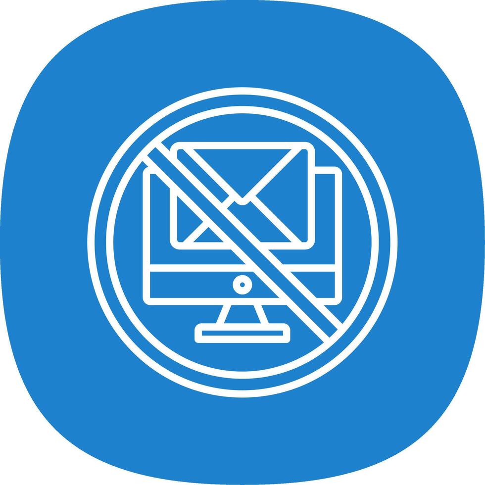 Prohibited Sign Line Curve Icon Design vector